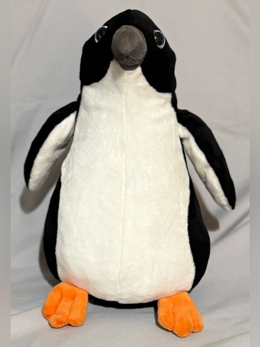 Plush Penguin Soft Toy - Black, White & Orange